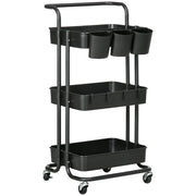 Carrello a 3 livelli ¨C zephmum ¨C nero 42x38x86.5cm