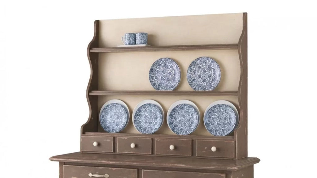 Madia credenza piattaia legno shabby grigio consumato 137x50x200 (516+517) - Mobili 2G