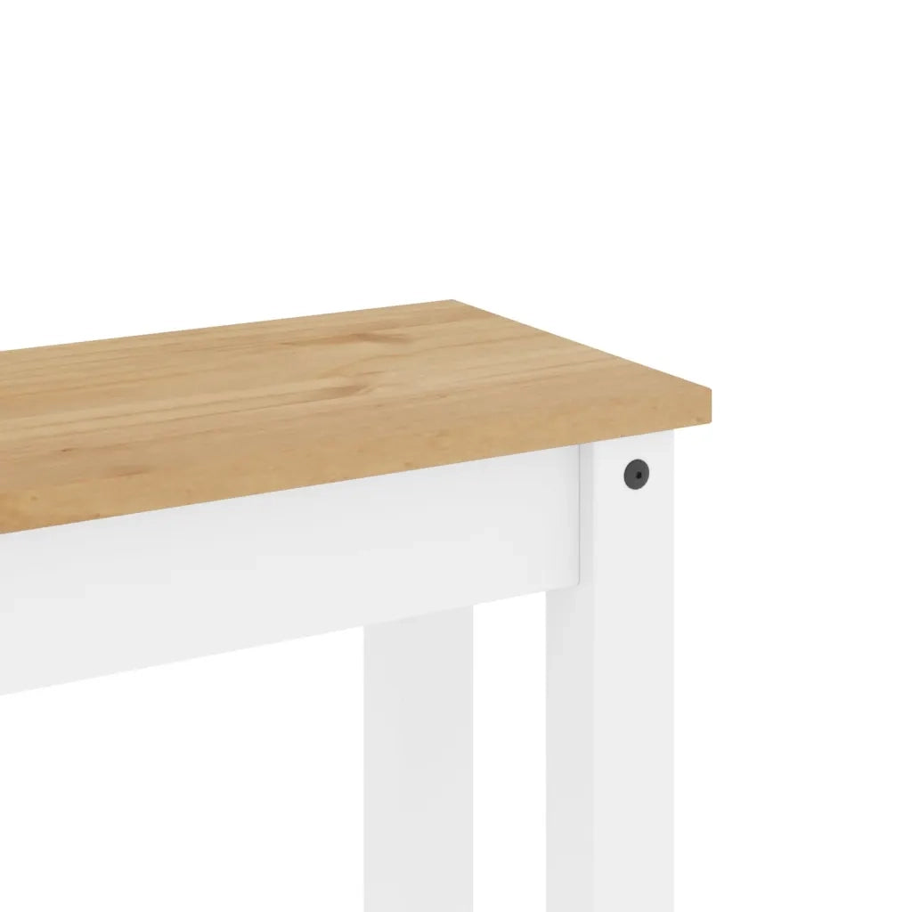 Panca da Pranzo PANAMA Bianca 105x30x45 cm Legno Massello Pino CFW7468861