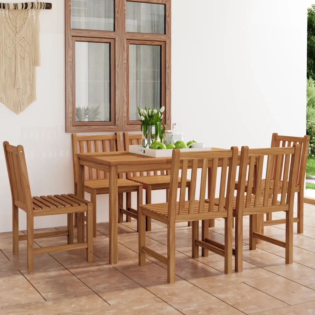 Set da pranzo da giardino 7 pz 140x80 cm in legno massello di teak 3059930