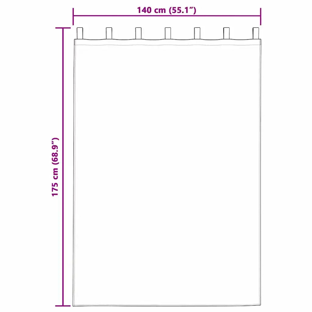 Tende Oscuranti | Tende Blackout con Anelli 2 pz Bianco Puro 175 x 140 cm