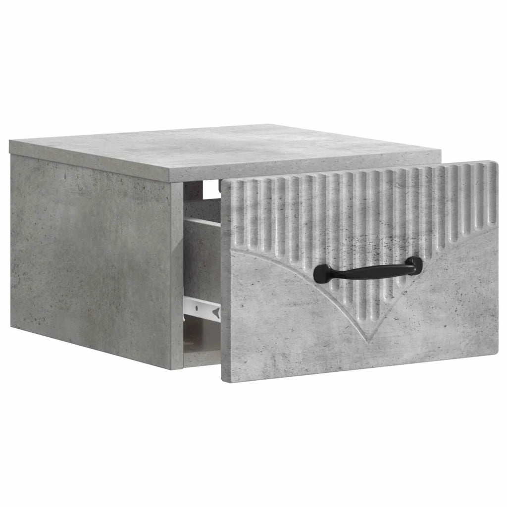 Mobiletto da notte a muro Grigio Cemento 34,5 x 33 x 20 cm 898941