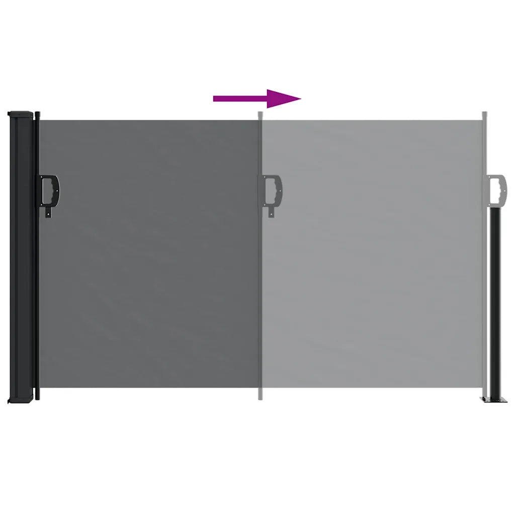 Tenda da Sole Laterale Retrattile-Tenda parasole per balcone per giardino Nera 117x300 cm