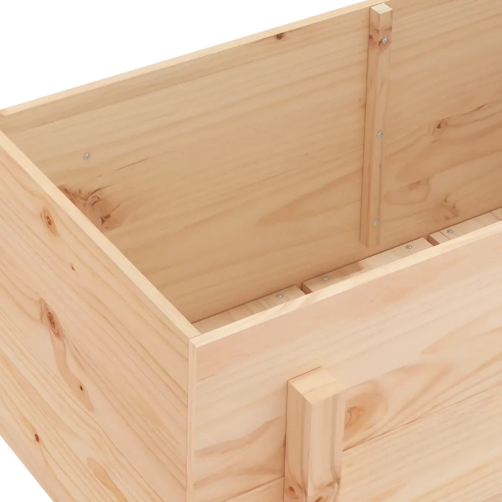 Fioriera | Cassetta per fiori | Vaso Rialzata da Giardino 101x50x57 cm Legno Massello Pino