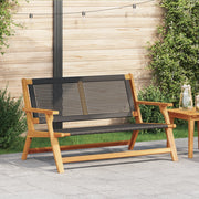Panchina da giardino nera 122x76x73,5 cm in legno massello di acacia