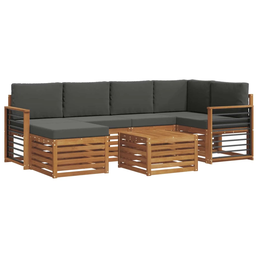 Set divano sezionale con cuscino 7 pcs Naturale e Antracite 3375142