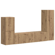 Set mobile TV 4 pz | Armadietto TV | Mobile Porta TV Rovere artigianale Legno multistrato