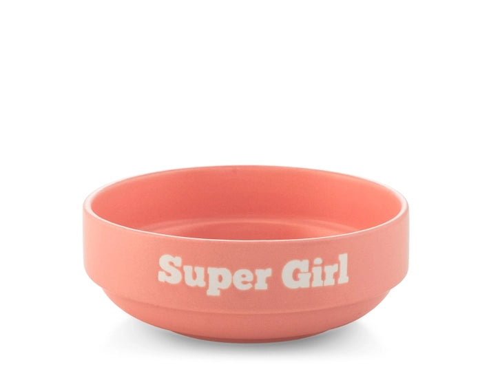 Coppetta in Ceramica rosa 13 cm  Scritta "Super girl"