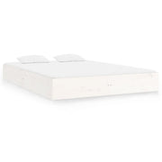 Letto matrimoniale | Letto per adulti | Giroletto Bianco in Legno Massello 140x200 cm