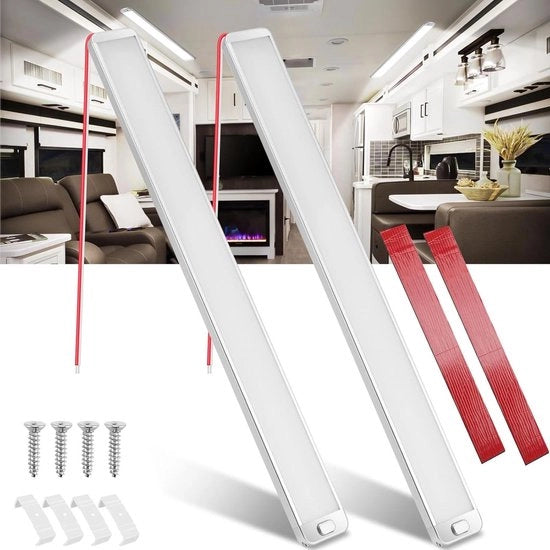 Illuminazione interna LED 12V-85V 10W 1000Lm camper - con interruttore ON/OFF - auto - camion - furgone - caravan - 2 pezzi.