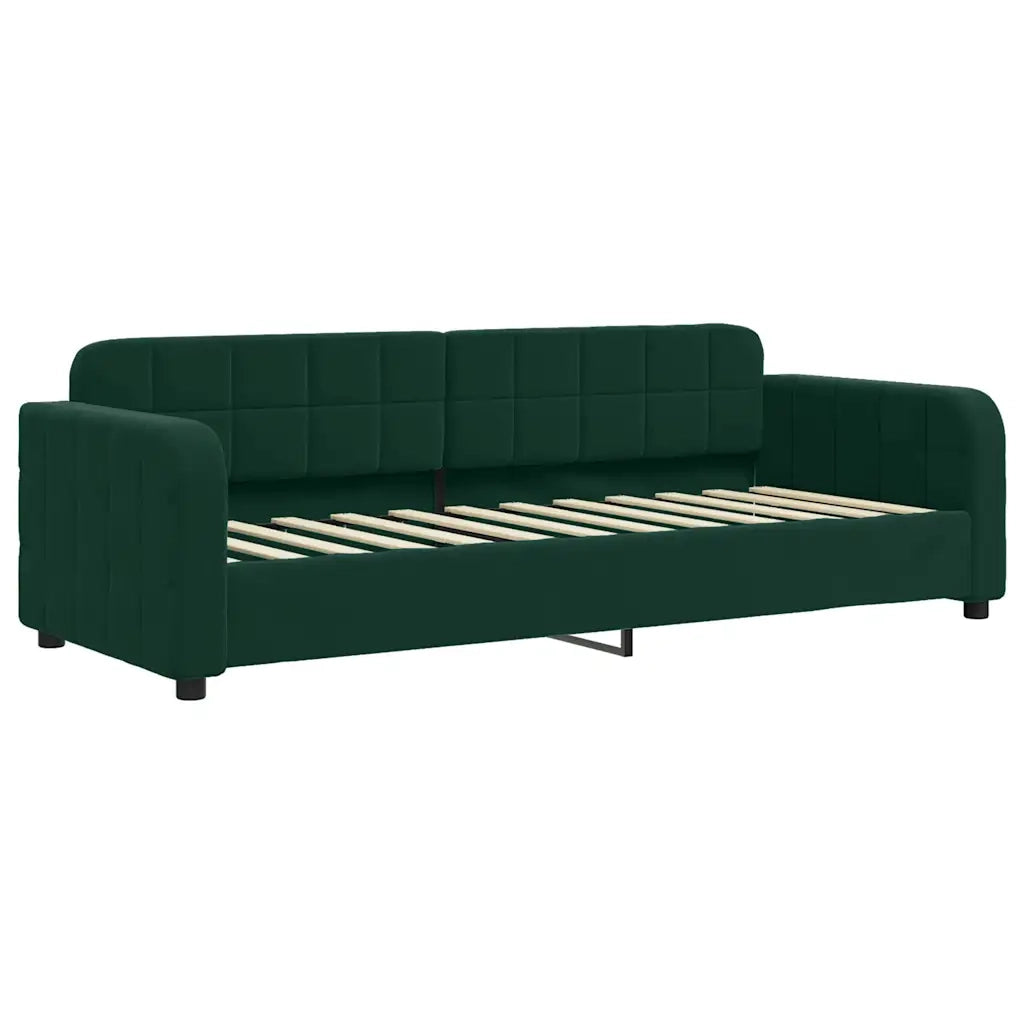 Divano Letto Estraibile Materassi Verde Scuro 80x200 Velluto 3196948