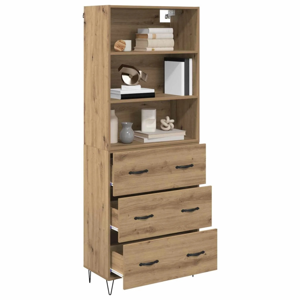 Credenza 2 pz | Madia | Buffet da pranzo | Armadio da pranzo Rovere artigianale Legno multistrato