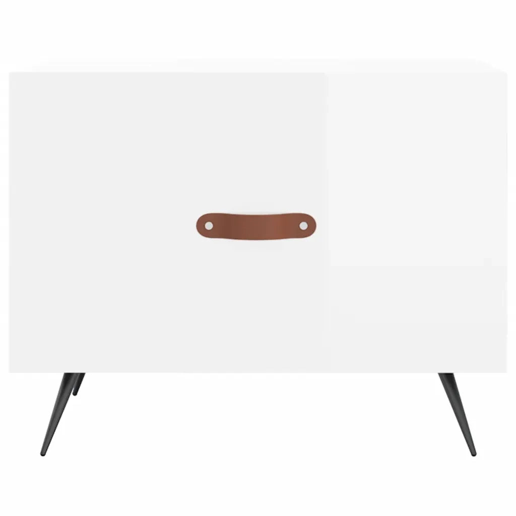 2 pz Tavolini salotto | Tavolino da caff¨¨ | Tavolino da Soggiorno Bianco Lucido 50x50x40cm Legno Multistrato