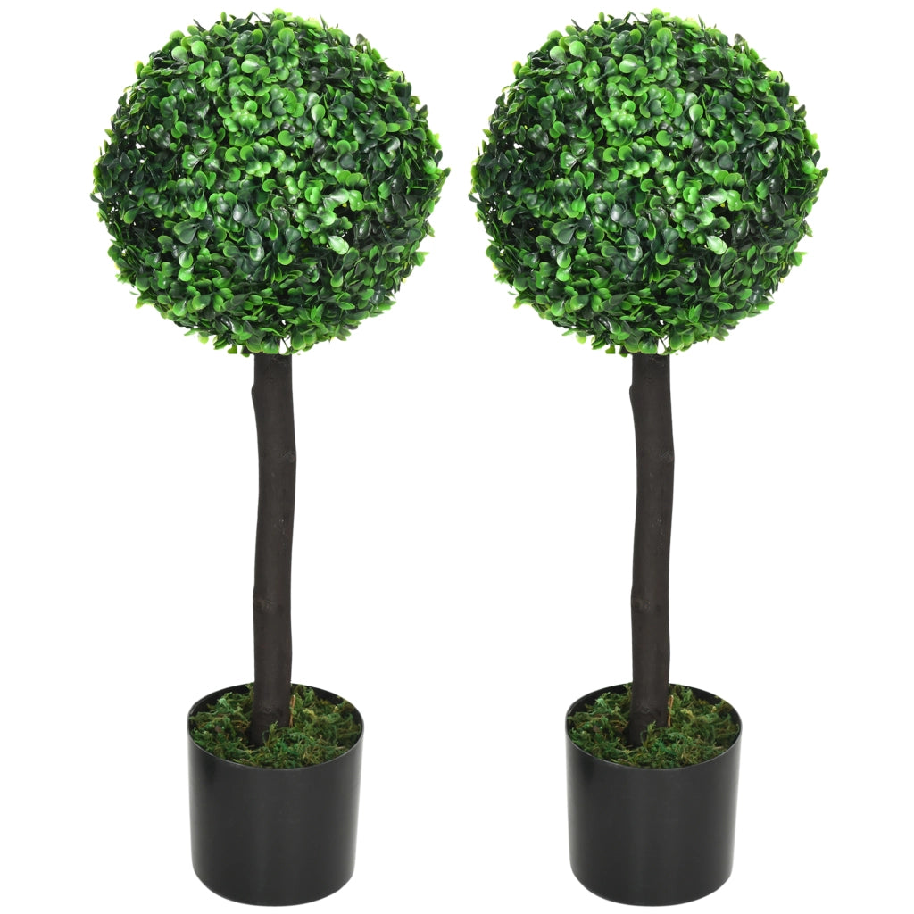 Set 2 Arbusti Artificiali Decorativi ¨C zephmum ¨C Verde ?20x60 cm