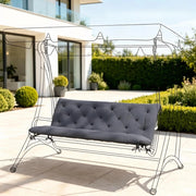 Cuscino per dondolo e panca con schienale alto e imbottitura spessa in cotone poliestere grigio 150 × 98 × 8 cm