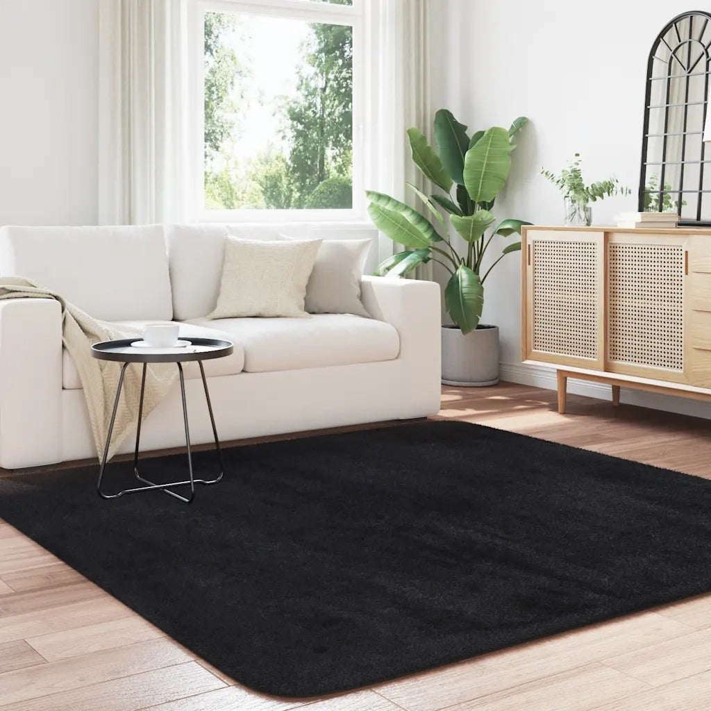 vidaXL Tappeto Shaggy a Pelo Lungo NAVARRA Nero 200x200 cm poliestere