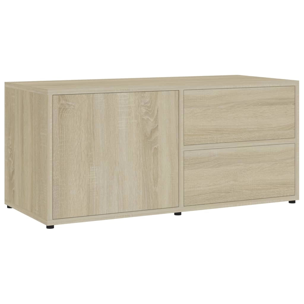 Mobile TV multimediale mensola TV credenza TV sala da pranzo soggiorno camera da letto rovere Sonoma 80 x 34 x 36 cm legno ingegnerizzato marrone 02_0027538