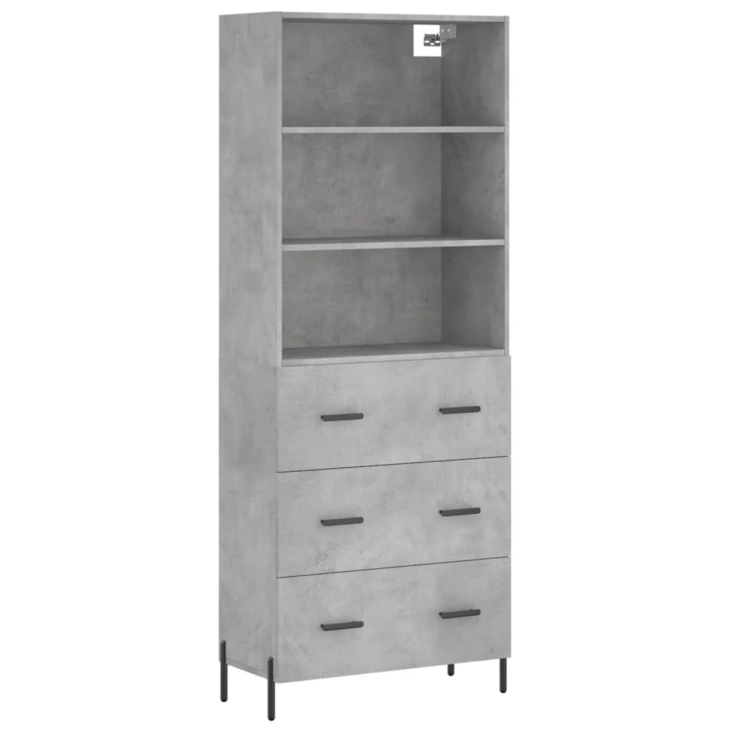 Buffet credenza cassettiera armadio mobile contenitore organizer cucina soggiorno salotto alto 69,5 x 34 x 180 cm legno ingegnerizzato grigio 02_0034618