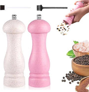 Set di Macinazione Sale e Pepe con Lavorazione Ceramica e Set di Spazzole di Pulizia - Per Spezie Perfettamente Combinata