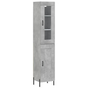 Credenza | Madia | Buffet da pranzo | Armadio da pranzo Grigio Cemento 34,5x34x180 cm in Legno Multistrato
