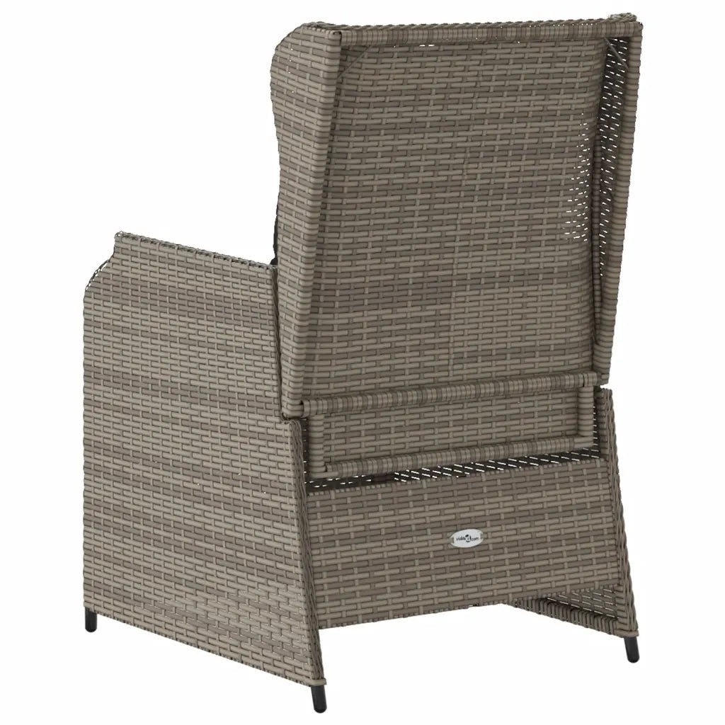 vidaXL Sedie da Giardino Reclinabili 2 pz e Cuscini Grigio Polyrattan
