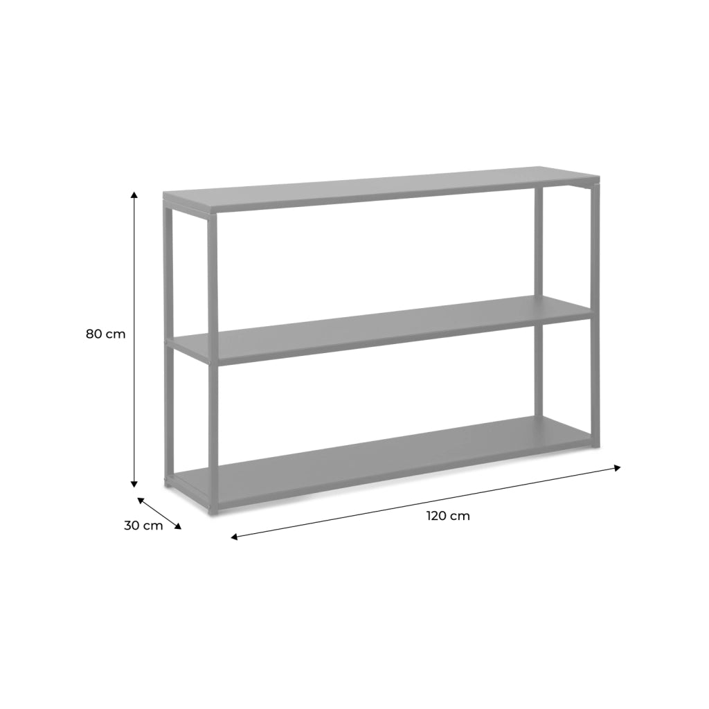 Libreria industriale in metallo nero, 120cm, nero
