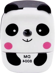 Puntenslijper Metallico con Manico Cartoon Animale per Bambini Studenti Ufficio Scuola (Panda 1 Pacco)