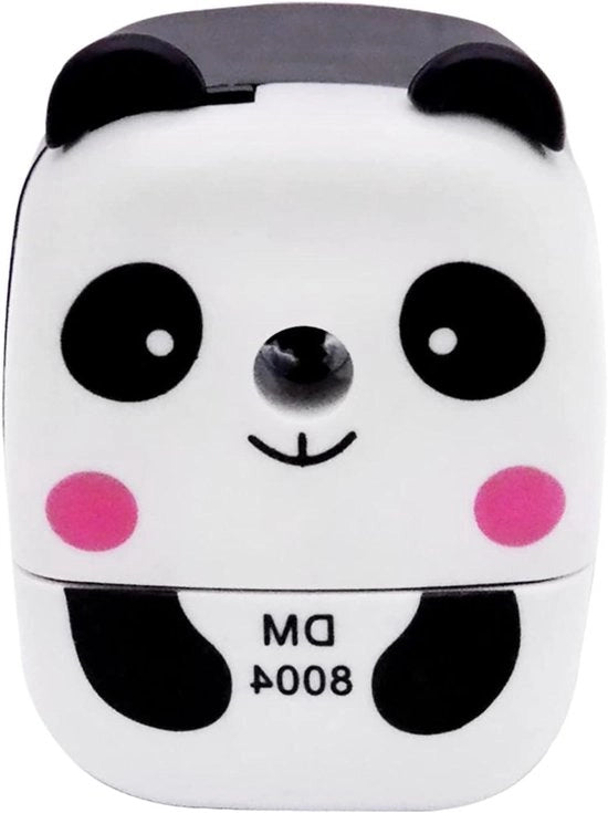 Puntenslijper Metallico con Manico Cartoon Animale per Bambini Studenti Ufficio Scuola (Panda 1 Pacco)