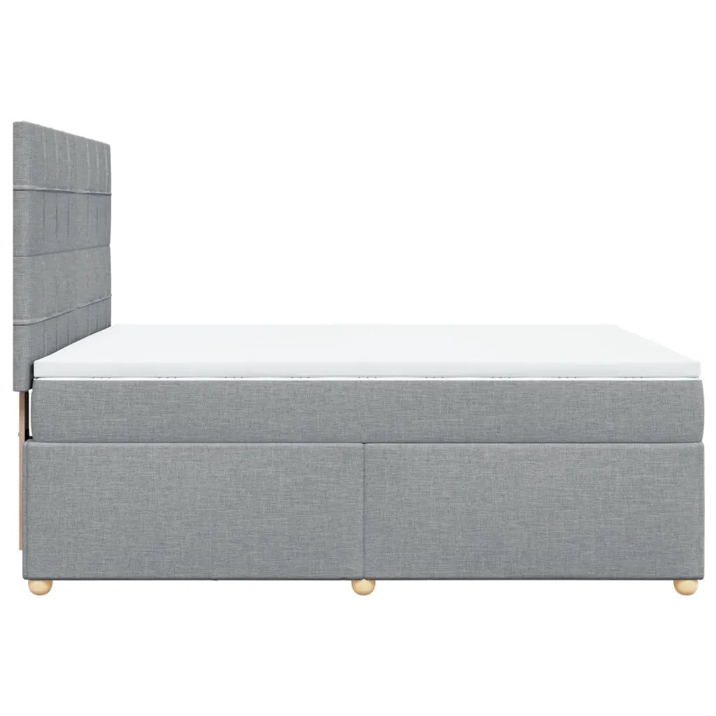 Giroletto a Molle con Materasso Grigio Chiaro 140x200cm Tessuto