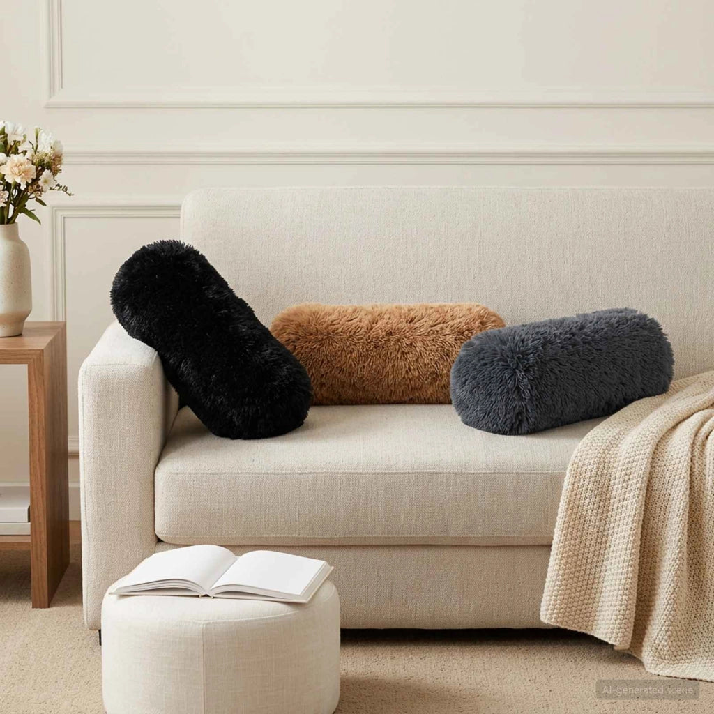 Cuscino con cuscino HEERLEN 6 pz Nero Fleece PV 930190