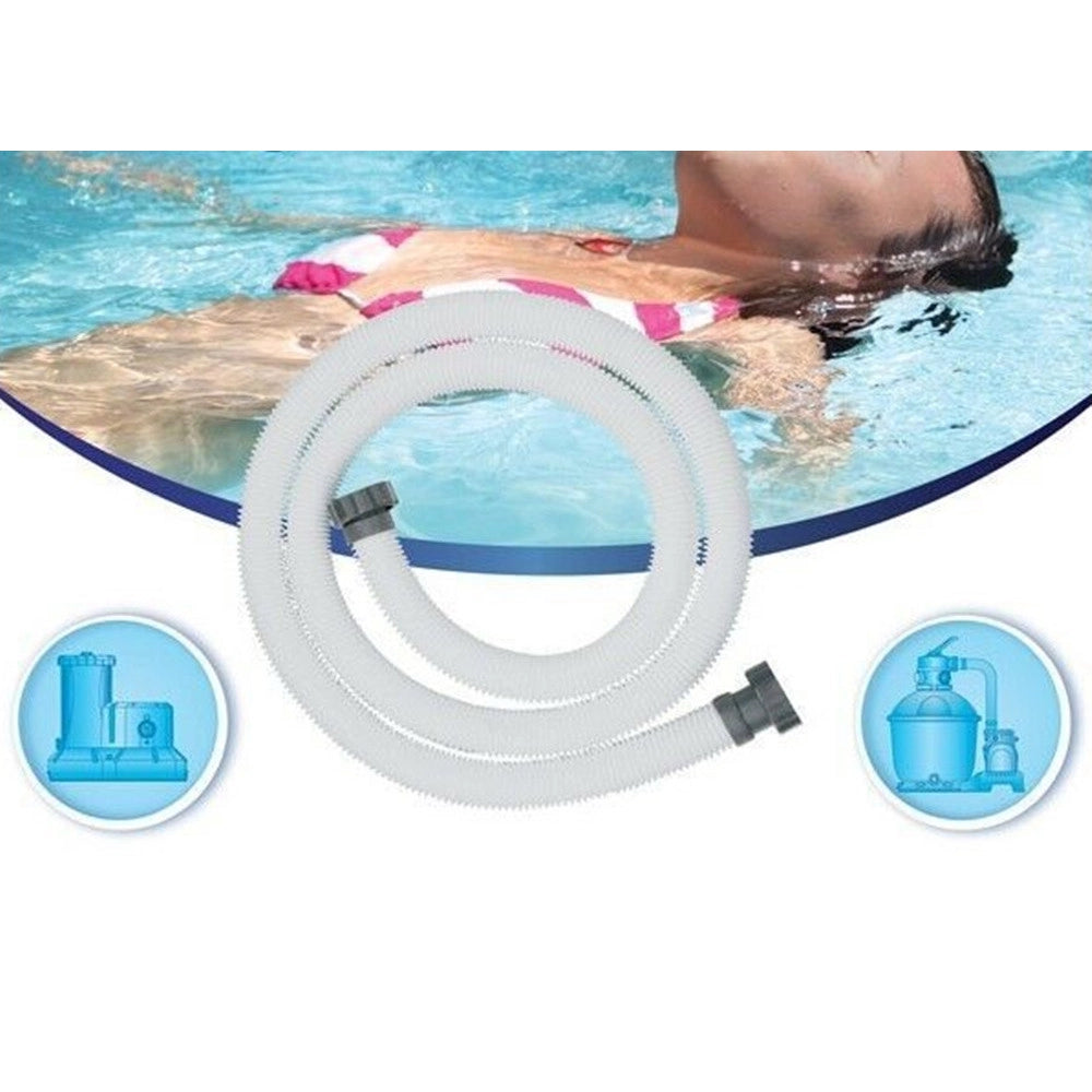 Trade Shop - Tubo Da 3 Mt Diam.38 Mm Per Pompe Filtri A Sabbia Bianco Ricambio Piscina 58368 -