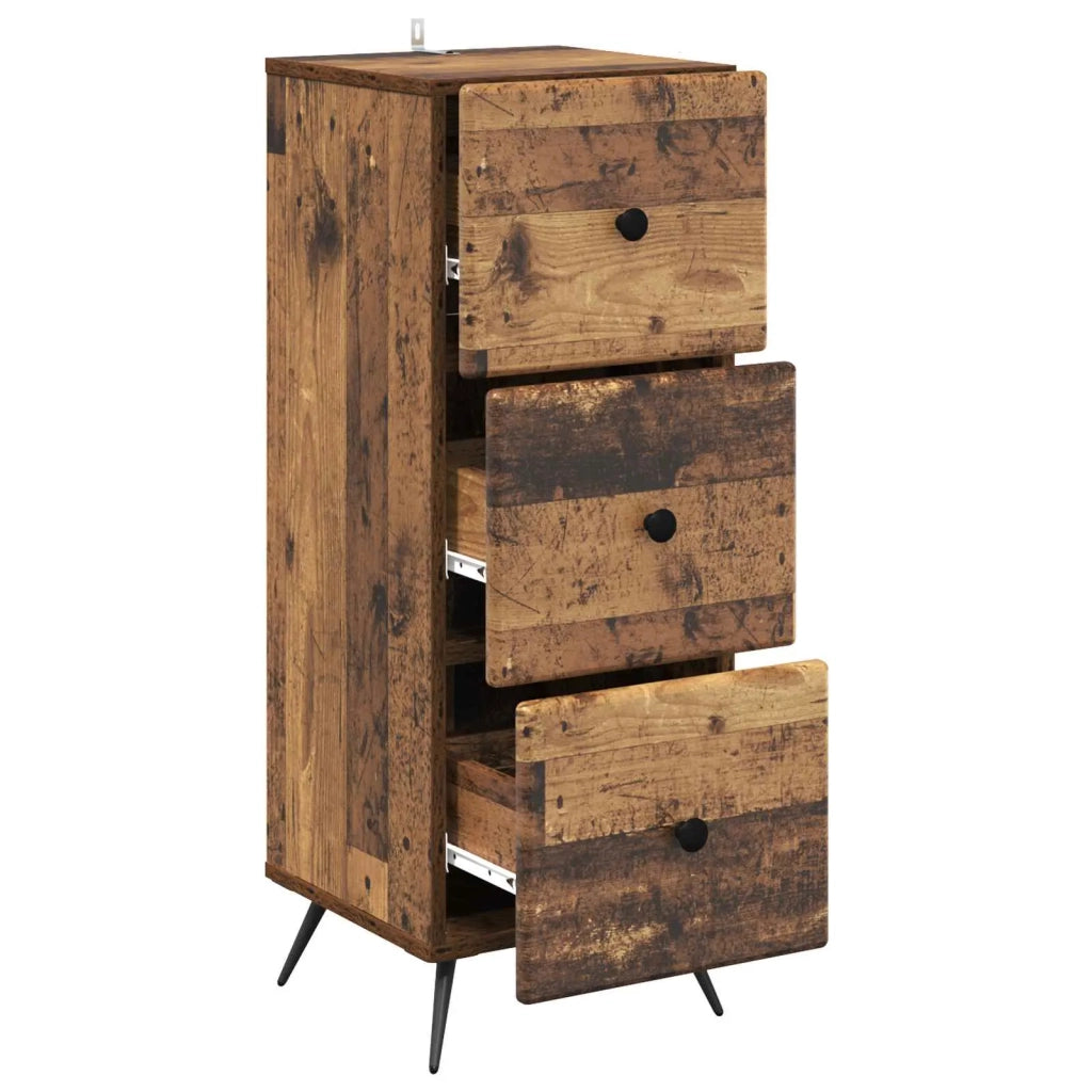 Mobile con Cassetti Legno antico 33 x 34,5 x 90 cm 895543
