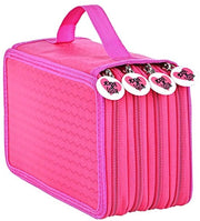 Set di matite colorate - 72 pezzi - astuccio - portatile - sostenibile - grande capacità - chiusura Oxford - tasca per pennelli