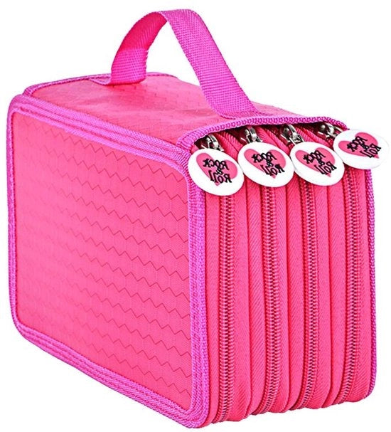 Set di matite colorate - 72 pezzi - astuccio - portatile - sostenibile - grande capacità - chiusura Oxford - tasca per pennelli