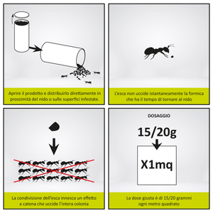 Insetticida Granulare per formiche 300 Gr.  Polvere Zuccherina