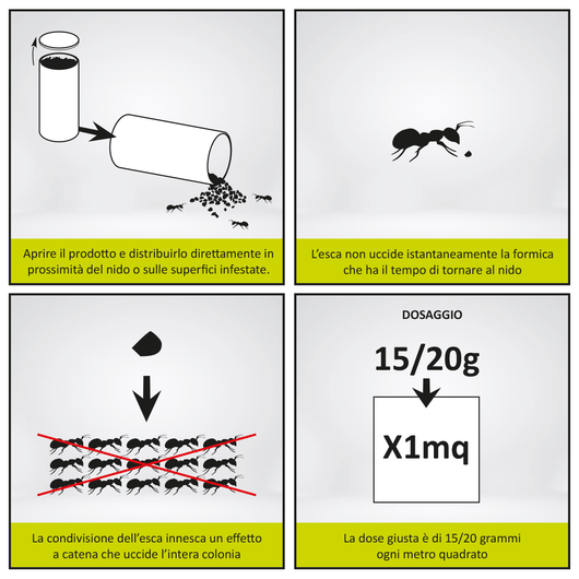 Insetticida Granulare per formiche 300 Gr.  Polvere Zuccherina