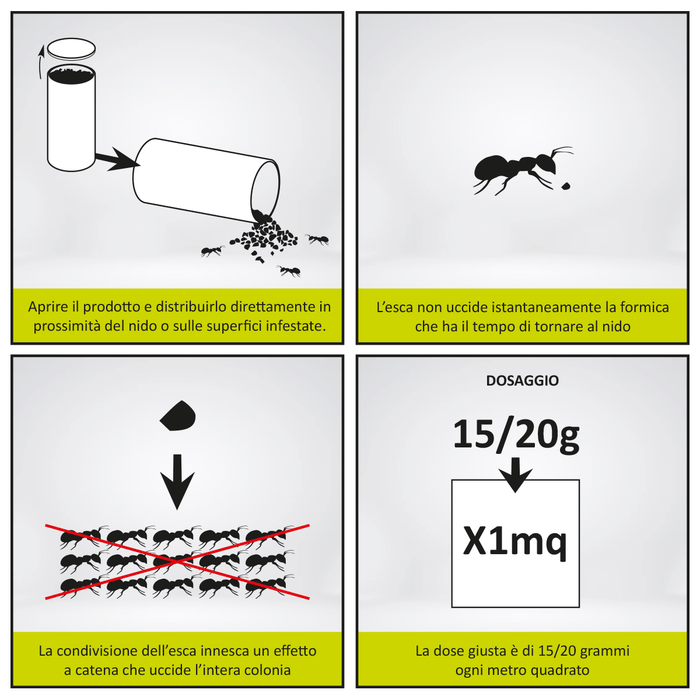 Insetticida Granulare per formiche 300 Gr.  Polvere Zuccherina
