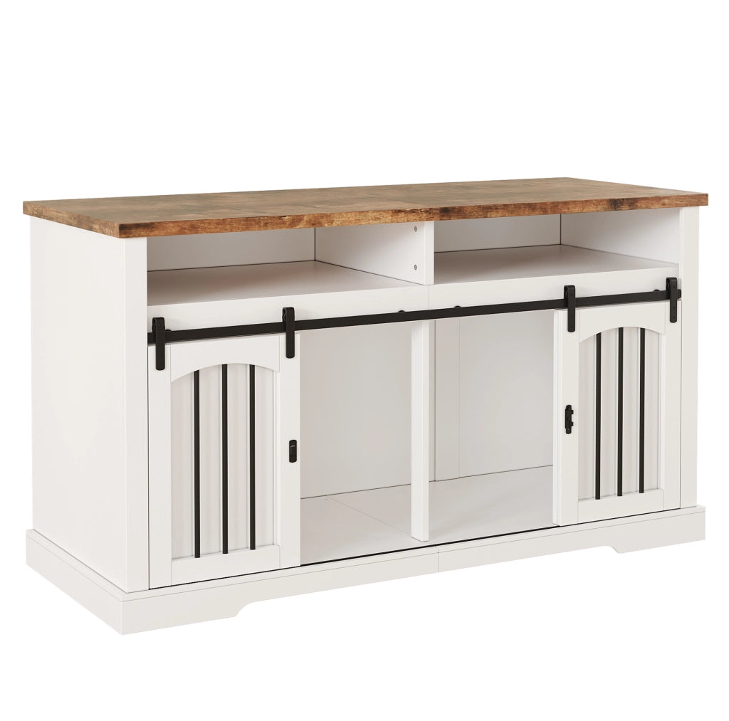 Gabbia per cani con mobile e porta scorrevole, bianco