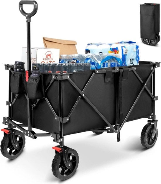 Carrello Inclinabile - Capacità di carico 100 kg 200L - Carrello Extra Grande - 92x55x112cm XL - con Copertura da Pioggia - Riutilizzabile - 360 Gradi di Rotazione