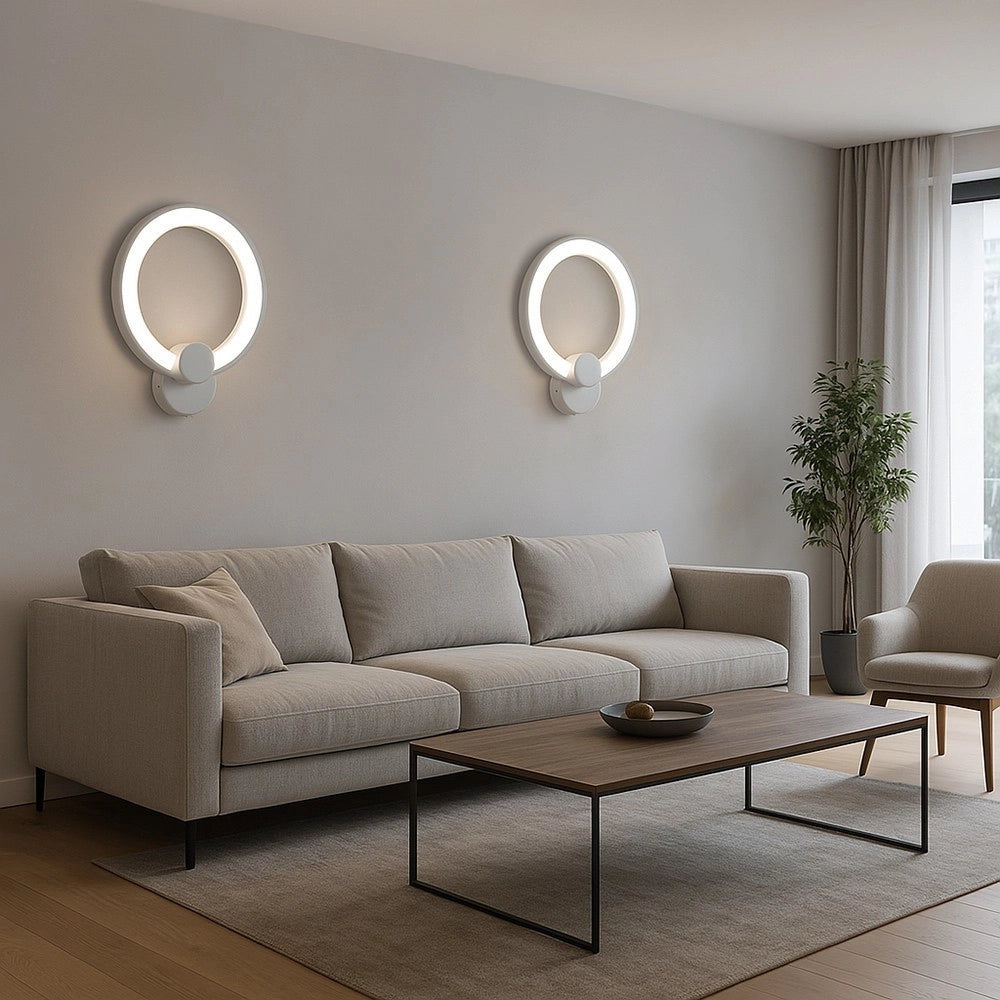 Trade Shop - Applique Led Forma Di Cerchio 9w Moderna Tecnologia Cct Luce Fredda Calda Naturale E27-3c -