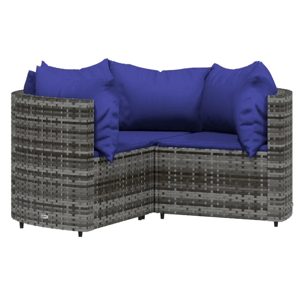 Set Divani da Giardino 4 pz con Cuscini-Sofa da giardino in Polyrattan Grigio 807513