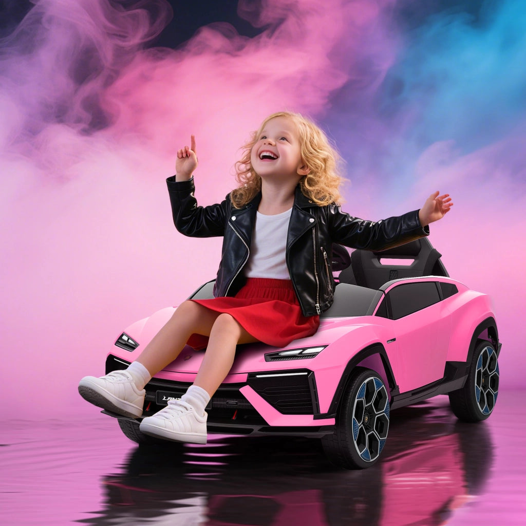 Auto Bambini Lamborghini Elettrica 12V ¨C zephmum ¨C Rosa con Telecomando