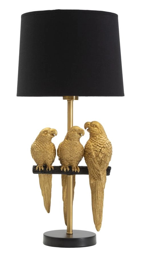 Lampada da Tavolo Pappagalli Ø 30x62,5 cm in Ferro e Poliestere