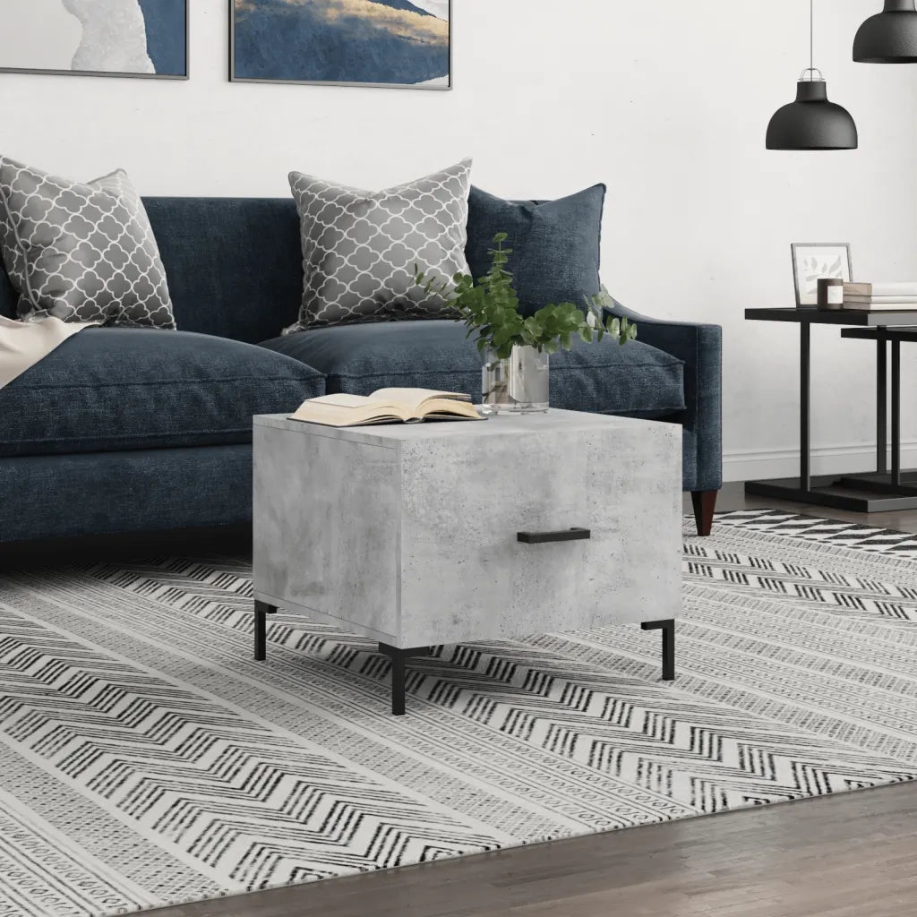 Tavolino salotto | Tavolino da caff¨¨ | Tavolino da Soggiorno Grigio Cemento 50x50x40 cm Legno Multistrato