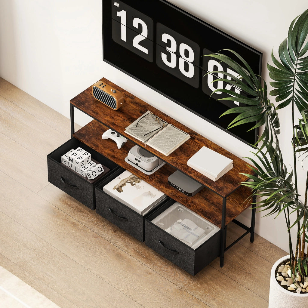 Mobile TV con 3 cassetti ¨C Minimal ¨C 120x29x56 cm marrone