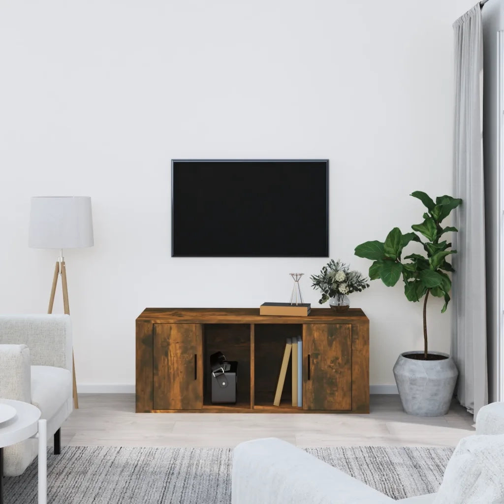 Mobile TV | Armadietto TV | Mobile Porta TV Rovere Fumo 100x35x40 cm in Legno Multistrato