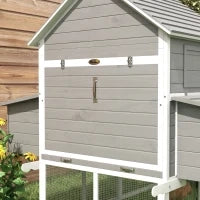 Pawhut Pollaio da Giardino con Casetta per Galline, Rampa e Area Aperta, 310.5x149.5x149cm, Grigio