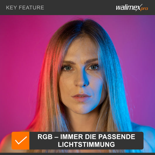 Ring light a LED Rainbow RGB da 60 W, Bi-Color, controllo tramite app, Luce ad anello per foto e video con supporto smartphone