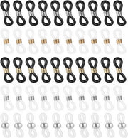 Set di catenelle per occhiali da 50 pezzi | Estremità di silicone regolabili | Supporto antiscivolo | Accessori per la fascia degli occhiali