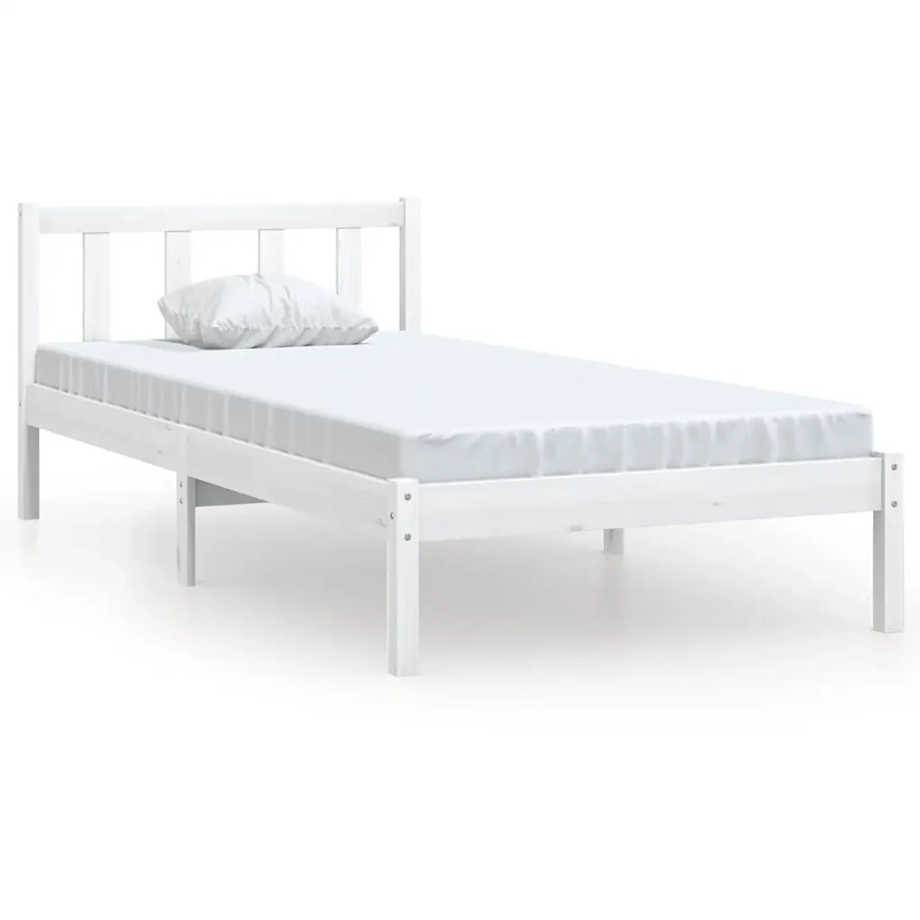 Giroletto-Struttura Letto in Legno Massello Bianco 75x190 cm Small Single 703103